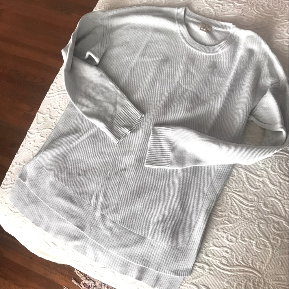 J Crew Light Blue Cotton Sweater, sz M
